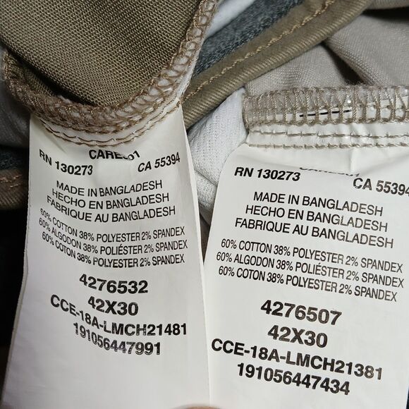 Lee Extreme Comfort Pants Lot (2) Mens 42x30 Relaxed Fit Chino Work Casual Khaki - Picture 3 of 10